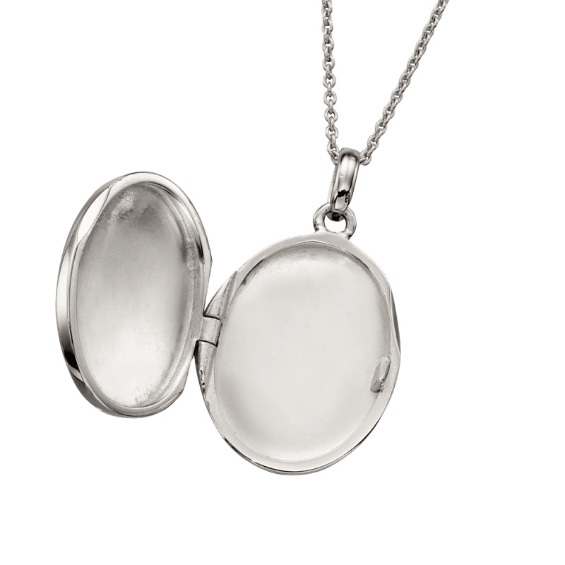 Little Star Sterling Silver Fiadh Large Oval Adult Locket Necklace LSN0346_2