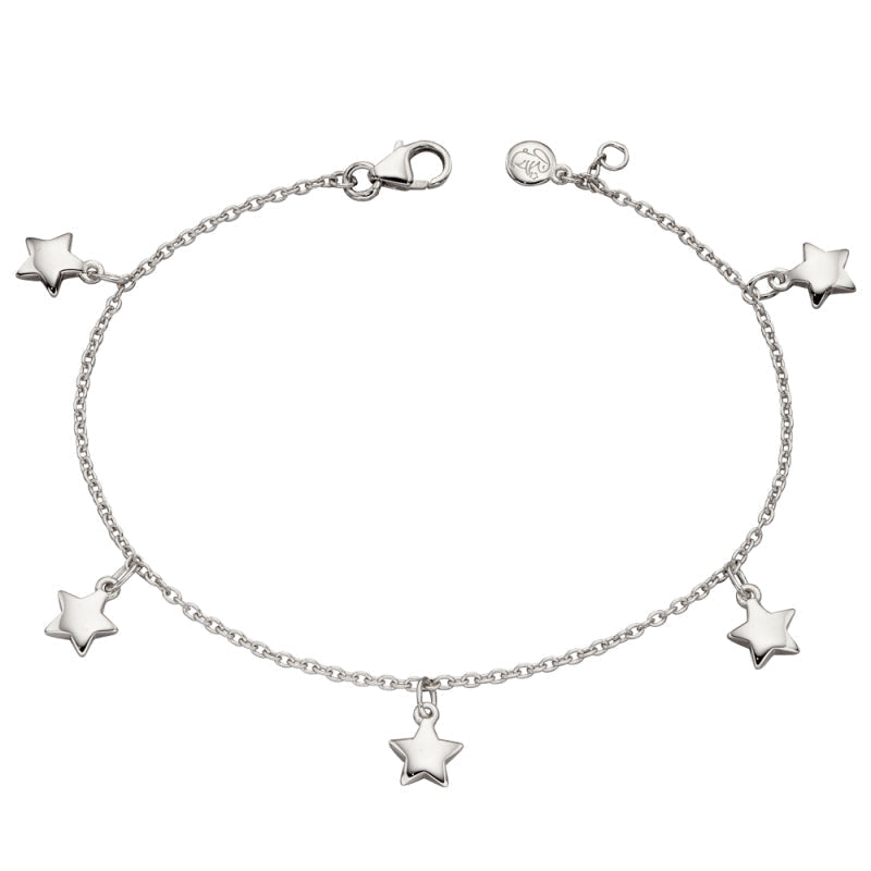 Little Star Sterling Silver Ira Star Charm Childs Bracelet LSB0311