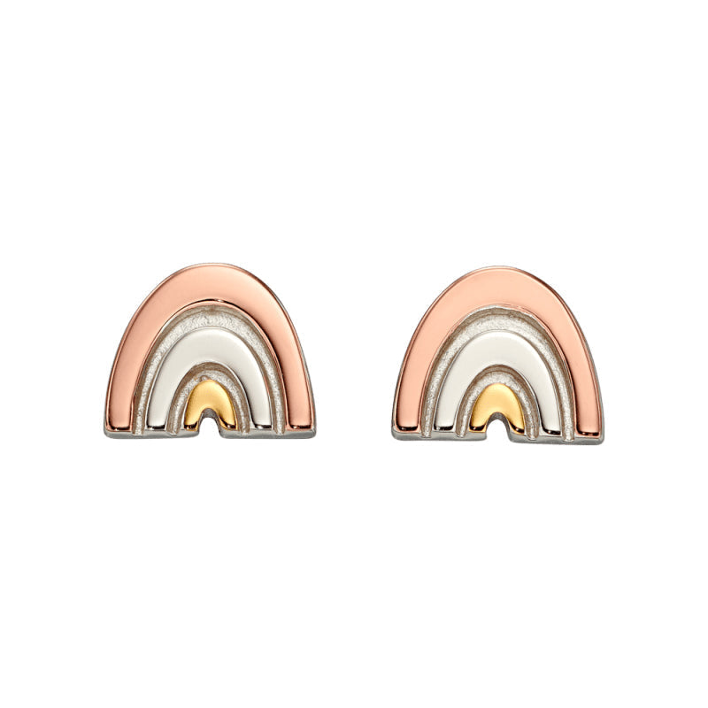 Little Star Sterling Silver Gold Plated Karly Rainbow Childs Stud Earrings LSE0342