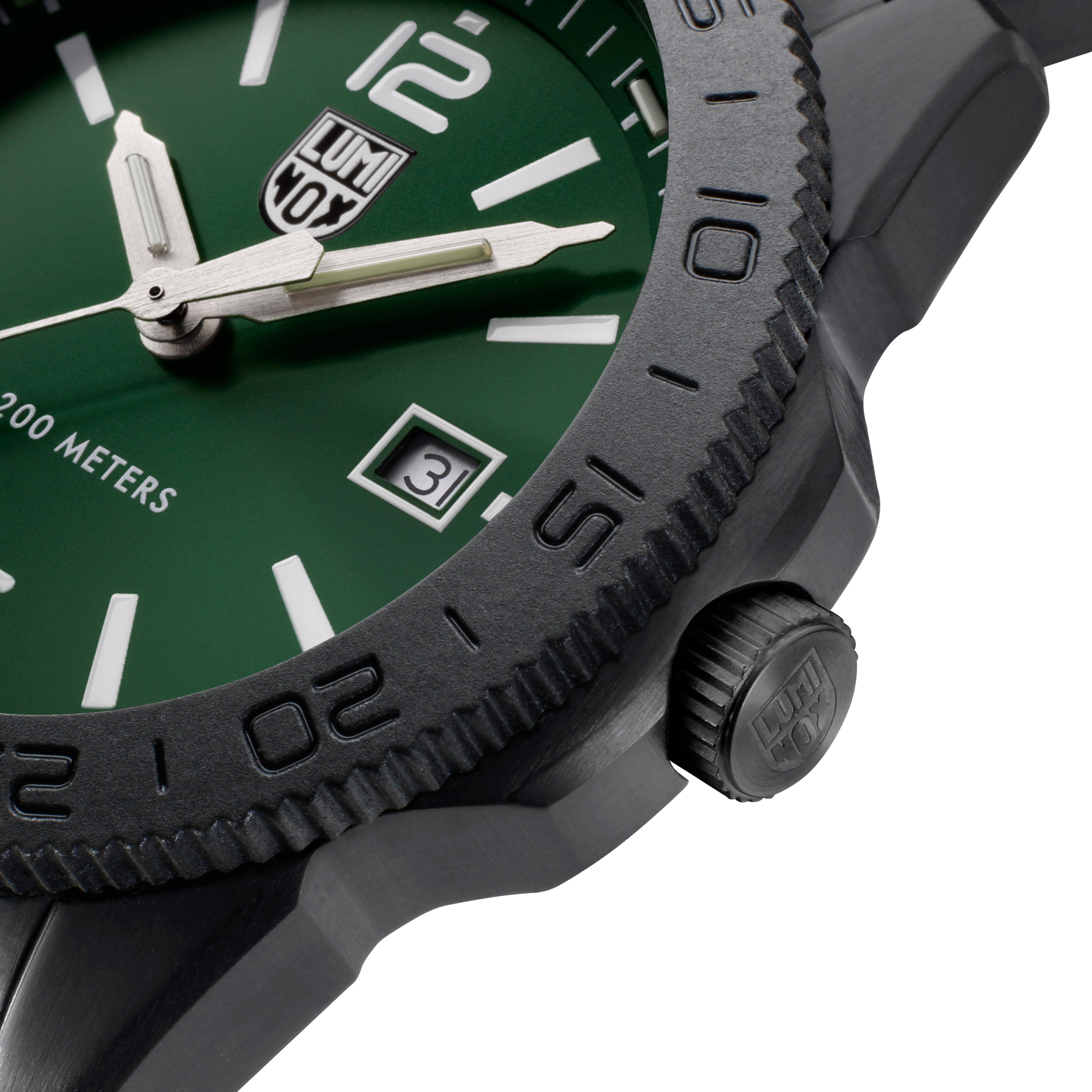 Luminox Pacific Diver Black Steel Green  3120 Series Watch XS.3137.B Image 5