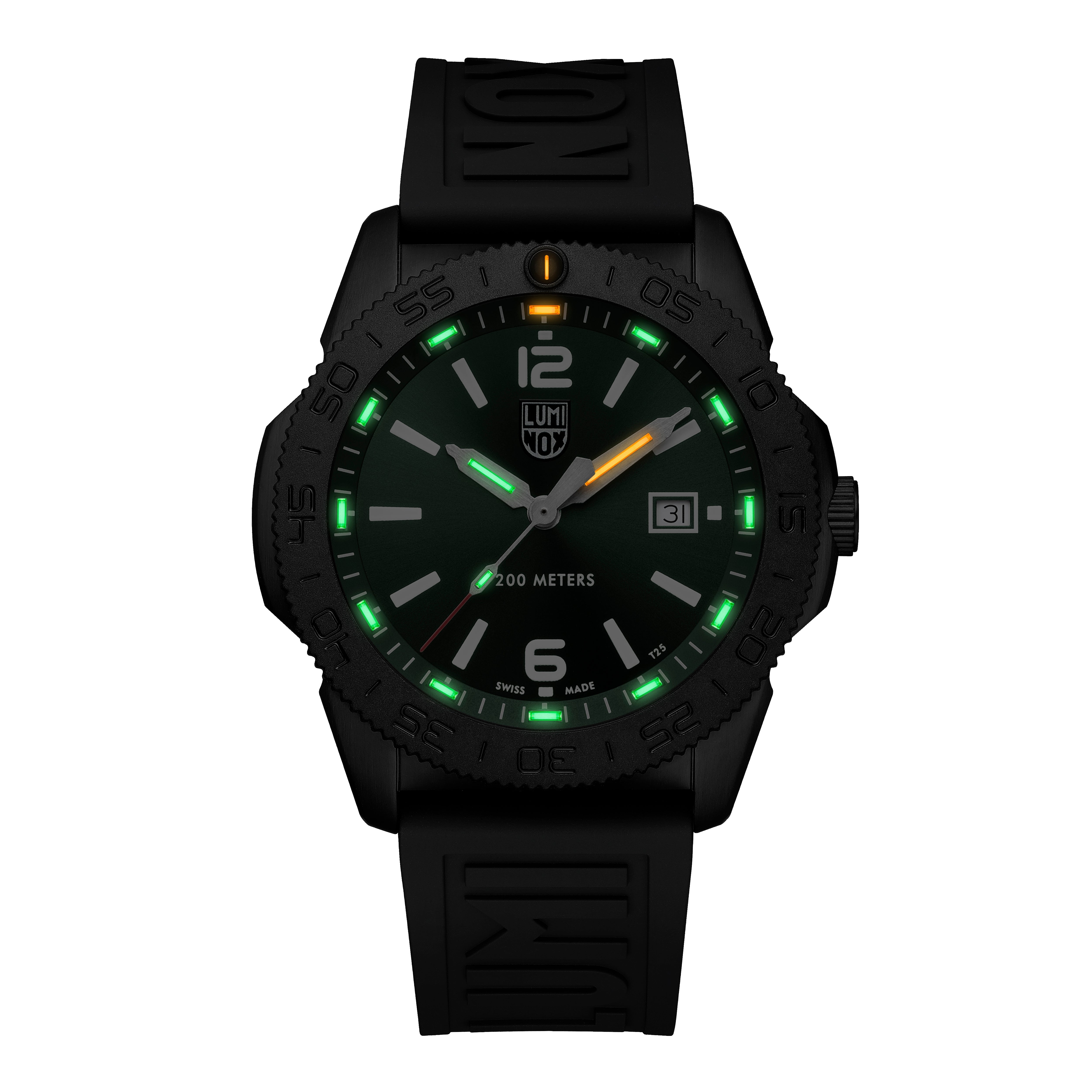 Luminox Pacific Diver Black Steel Green  3120 Series Watch XS.3137.B Image 8