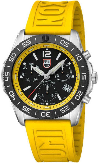 Luminox Sea Pacific Diver Chronograph 3140 Black Yellow Watch XS.3145 Image 3