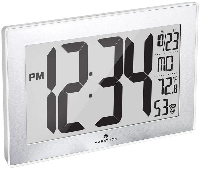 Marathon Clock Atomic Self Setting Self Adjusting Wall With Stand & 8 timezones White CL030068-WH-SS-EU1 Image 1