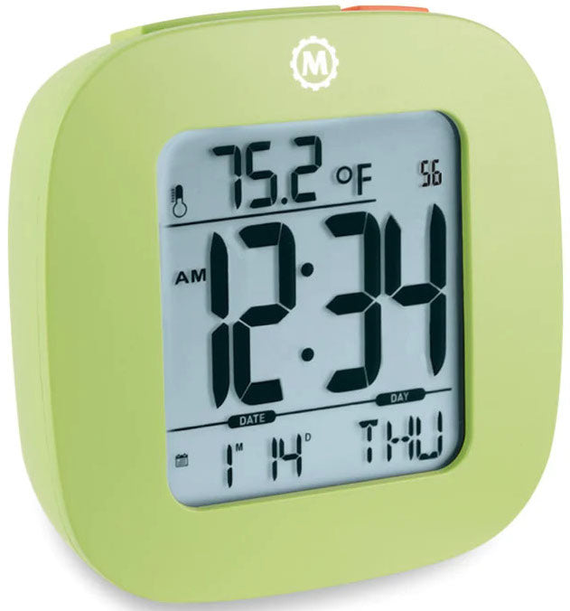 Marathon Clock Compact Alarm Temperature & Date Green CL030058-GR-00-NA Image 1