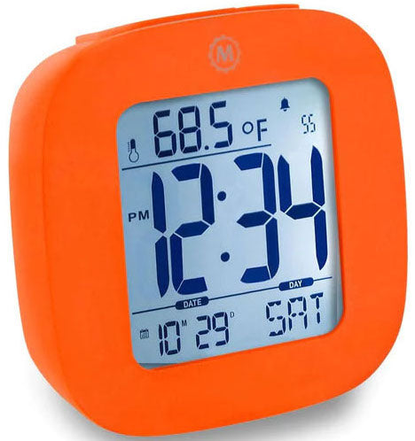 Marathon Clock Compact Alarm Temperature & Date Orange CL030058-OR-00-NA Image 1
