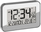 Marathon Clock Crystal Framed Atomic Wall Temperature & Humidty Silver CL030060-MR-00-EU1 Image 1
