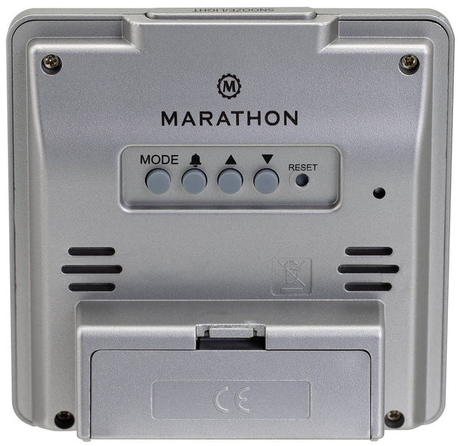 Marathon Clock Digital Desktop Day Date Temperature Alarm & Backlight Graphite Grey CL030050-GG-00-NA Image 2