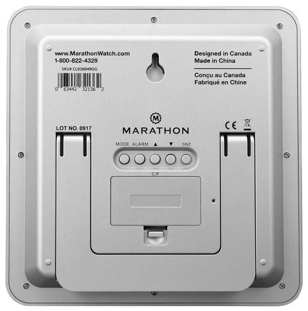 Marathon Clock Digital Wall Day Date Temperature Alarm & Moon Phase Graphite Grey CL030049-GG-00-NA Image 4