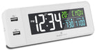Marathon Clock LED Colour Display Dual USB Charging Alarm White CL030072-WH-00-NA Image 1