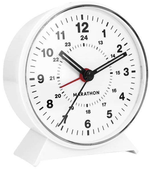 Marathon Clock Mechanical WindUp Alarm White CL034001-WH-WH-NA Image 1