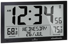 Marathon Clock Slim Atomic Full Calendar Indoor Outdoor Temperature Black CL030066-BK-FD-EU1 Image 1