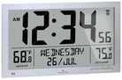 Marathon Clock Slim Atomic Full Calendar Indoor Outdoor Temperature Graphite Grey CL030066-GG-FD-EU1 Image 1