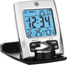 Marathon Clock Travel Alarm Calendar & Temperature Silver D CL030023-SV-BK-NA Image 1