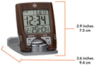 Marathon Clock Travel Alarm Calendar & Temperature Wood CL030023-WD-SV-NA Image 2