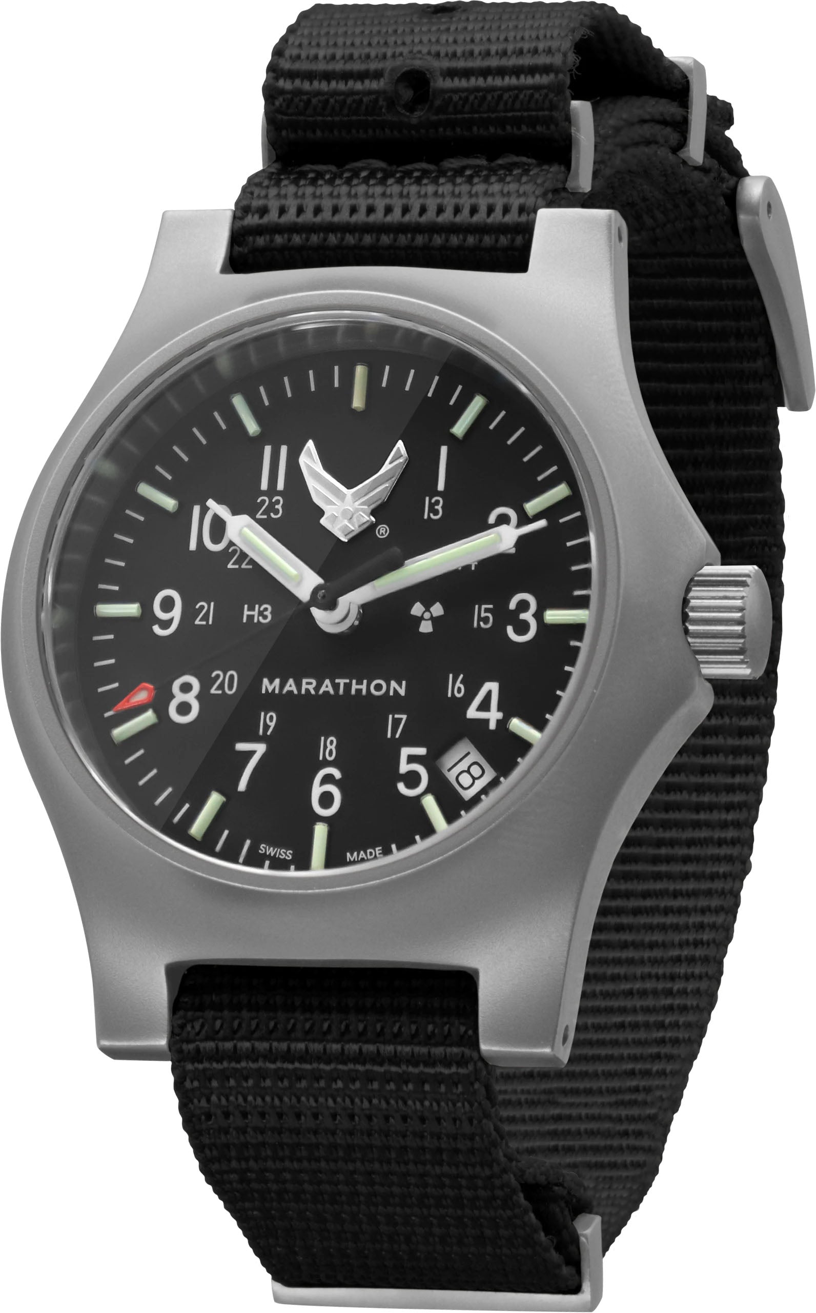 Marathon USAF Official Re-Issue GP Quartz With Date GPQ Watch WW194015SS-1003 Image 1