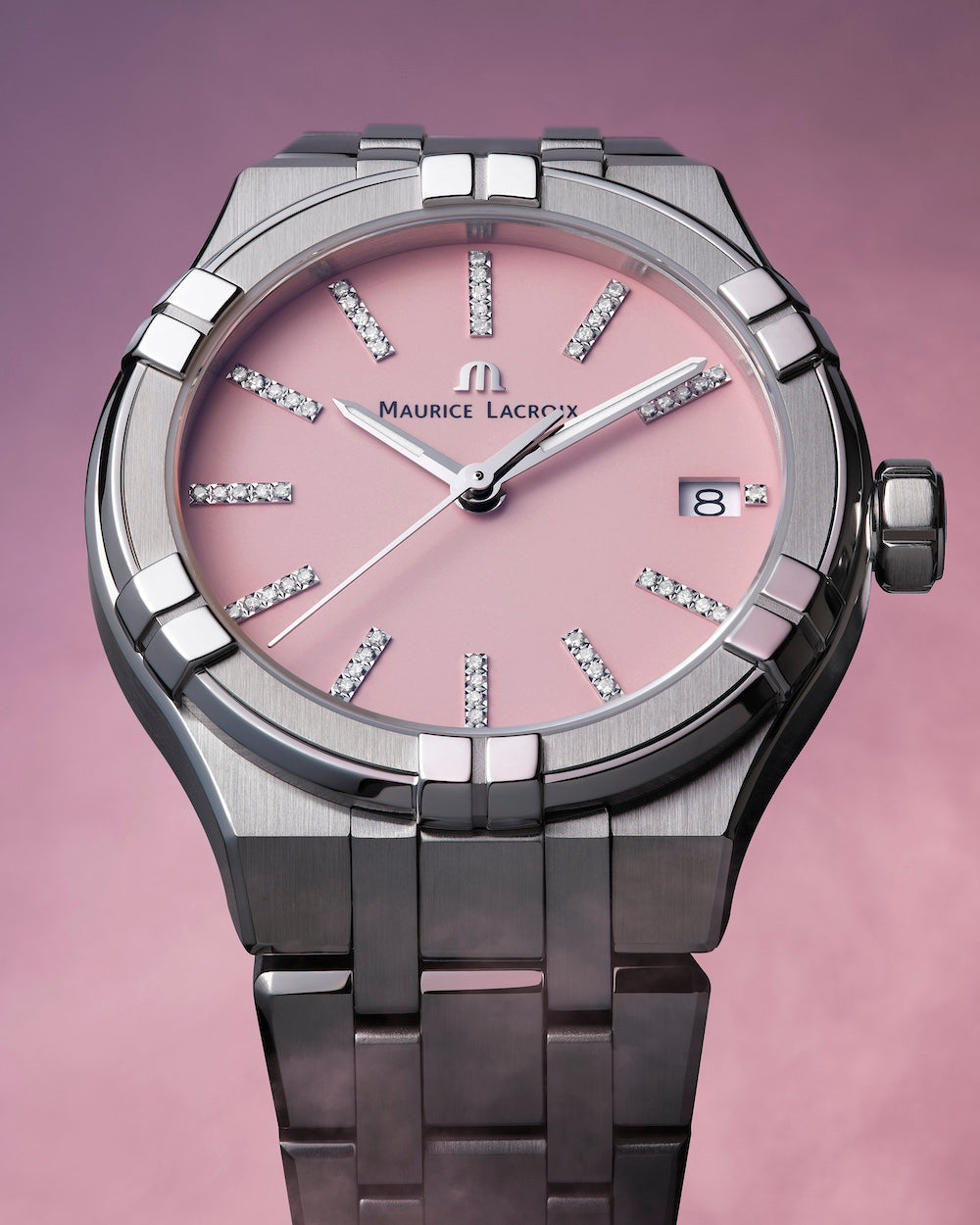 Maurice Lacroix Aikon Quartz 35mm Sunset Pink Watch AI1106-SS002-550-1 Image 3
