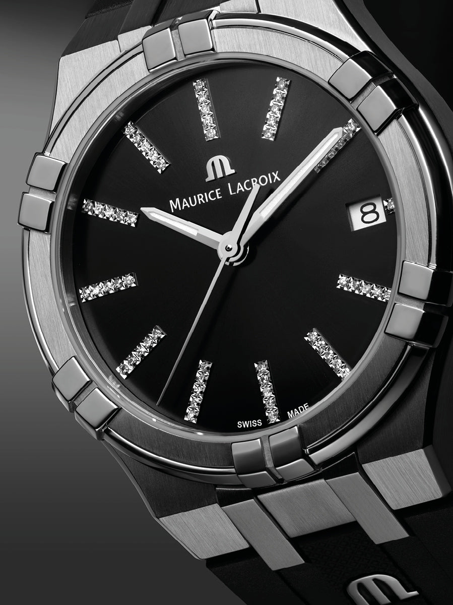 Maurice Lacroix Aikon Quartz Black Sunray Watch AI1106-SS000-350-2 Image 2