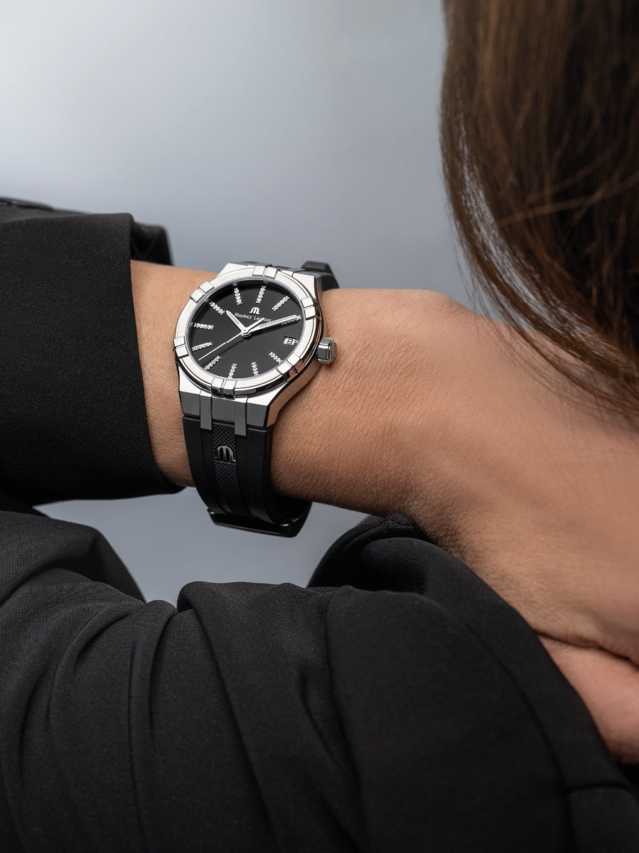 Maurice Lacroix Aikon Quartz Black Sunray Watch AI1106-SS000-350-2 Image 3