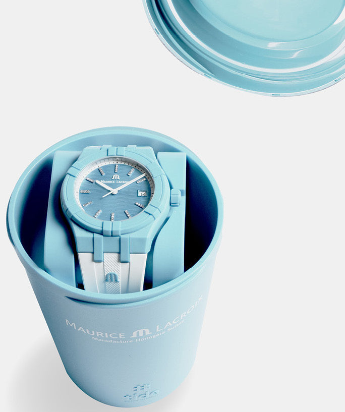 Maurice Lacroix Aikon Quartz TIDE Light Blue Watch AI2008-AAAA1-3A0-0 Image 2