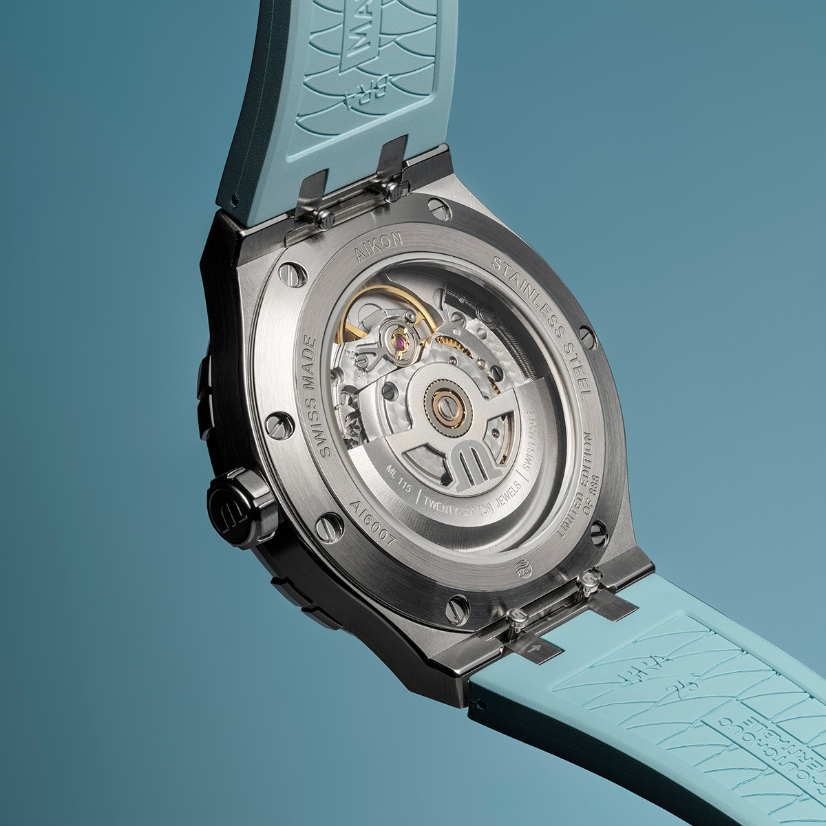Maurice Lacroix Aikon Turquoise 42mm Limited Edition Watch AI6008-SS00F-431-C Image 4