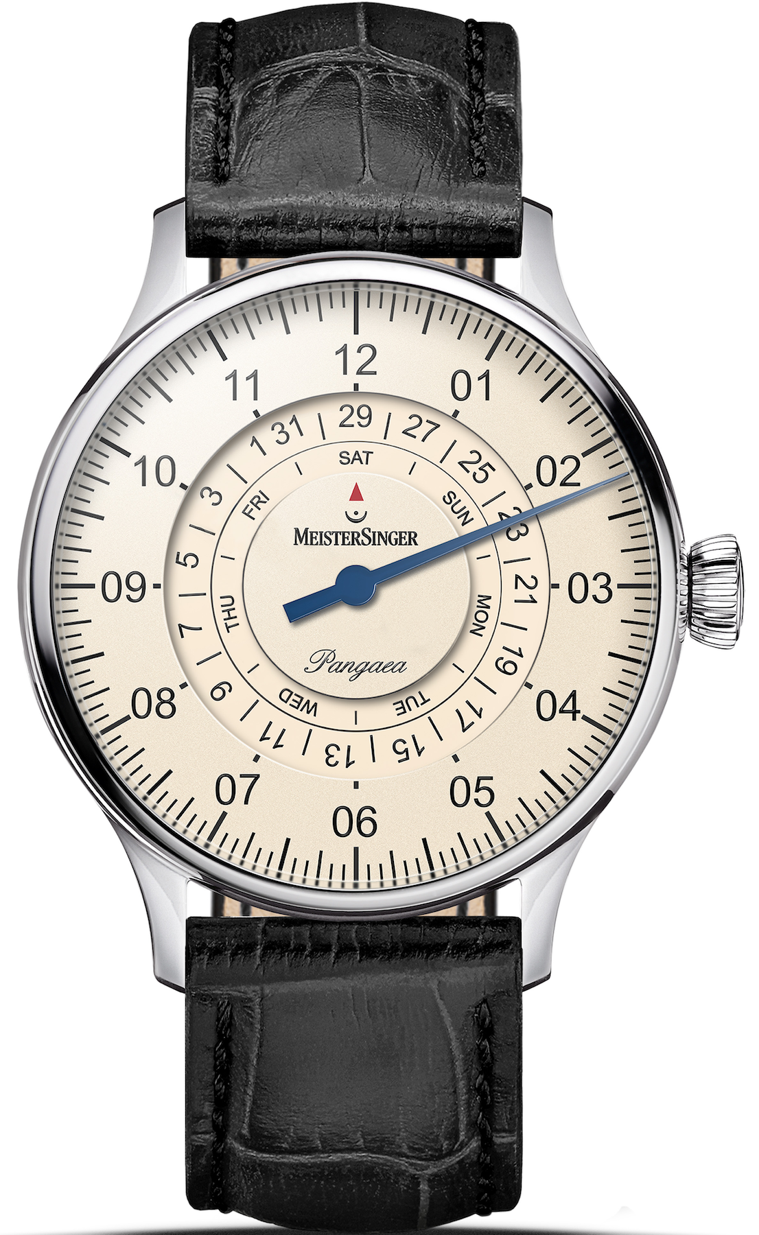 MeisterSinger Pangaea Day Date Watch PDD903 Croco Print Black Image 1