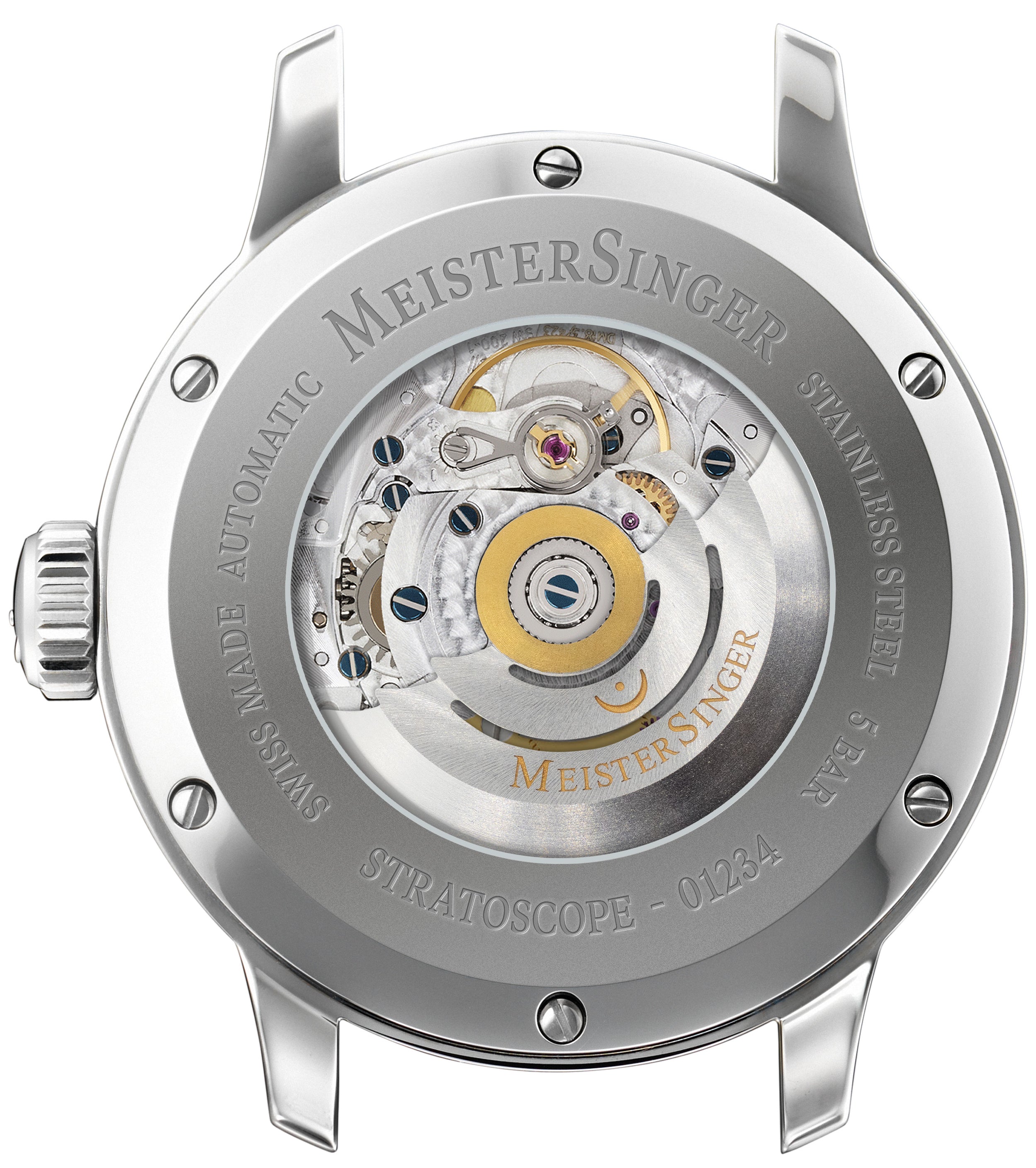 MeisterSinger Stratoscope Golden Moon Milanaise Bracelet Watch ST982G - MIL20 Image 3