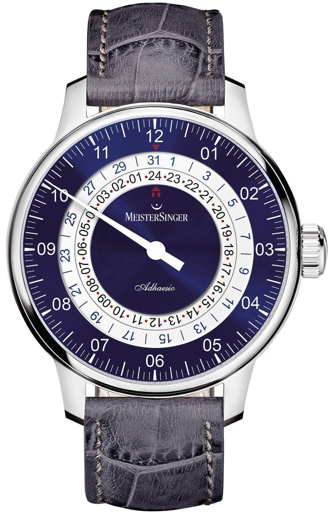 MeisterSinger Watch Adhaesio AD908 Croco Print Anthracite Image 1