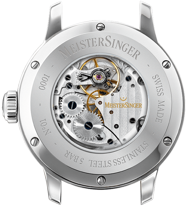 MeisterSinger Watch N. 01 Sunburst Blue DM317 Suede Cognac Image 2