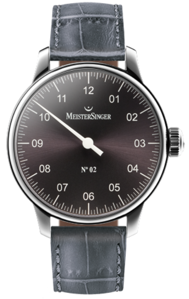 MeisterSinger Watch N. 02 AM6607 Croco Print Grey Image 1