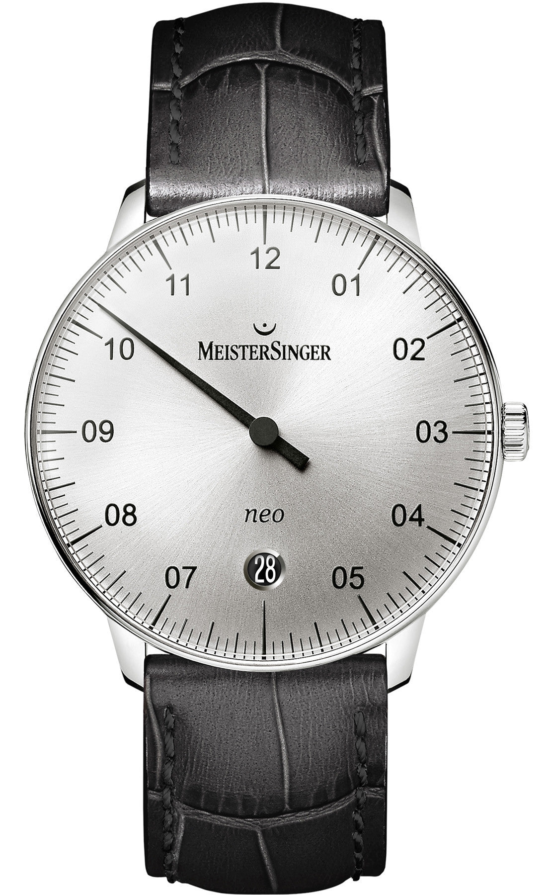 MeisterSinger Watch Neo NE901N Black Croc Leather Image 1