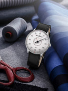 MeisterSinger Watch Neo Plus Pointer Date NED401 Suede Leather Black Image 4