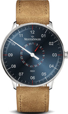 MeisterSinger Watch Neo Plus Pointer Date NED417 Suede Leather Cognac Image 1