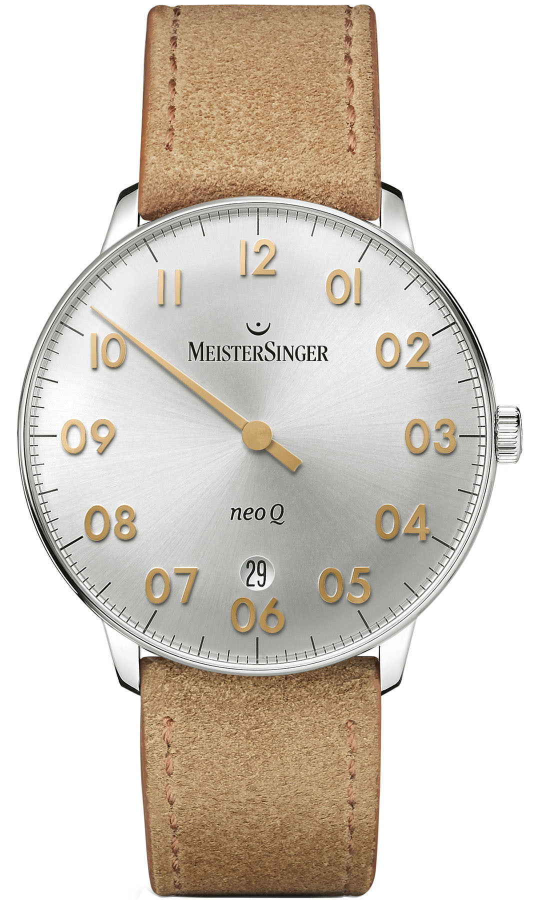 MeisterSinger Watch NEO  Q NQ901GN Suede Cognac Image 1