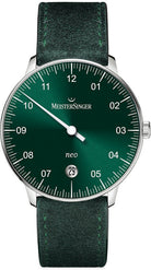 MeisterSinger Watch Neo Suede Sunburst Green NE909N Green Suede Image 1