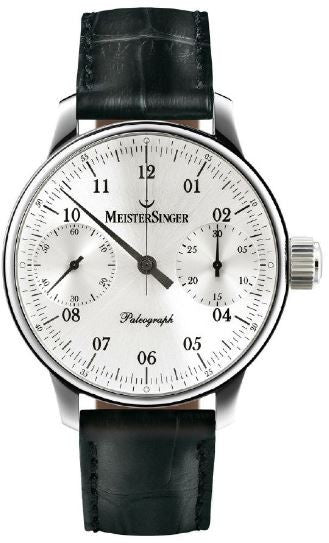 MeisterSinger Watch Paleograph Silver Limited Edition D ED-SC101 Croco Print Black Image 1