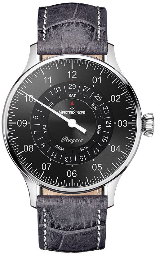 MeisterSinger Watch Pangaea Day Date PDD907 Croco Print Grey Image 1