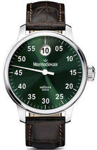 MeisterSinger Watch Salthora Jumping Hour SAM909 Dark Brown Strap Image 1