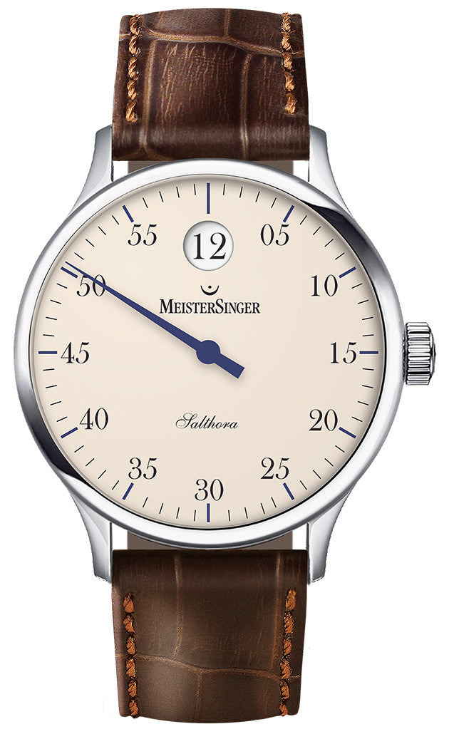 MeisterSinger Watch Salthora Jumping Hour SH903 Croco Print Brown Image 1