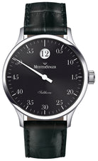 MeisterSinger Watch Salthora Jumping Hour SH907 Croco Print Black Image 1