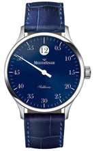 MeisterSinger Watch Salthora Jumping Hour SH908 Croco Print Blue Image 1