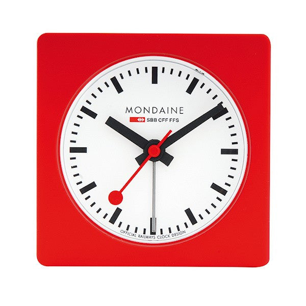 Mondaine Alarm Cube Clock Red 7cm A996.ALIG.30SBB Image 1