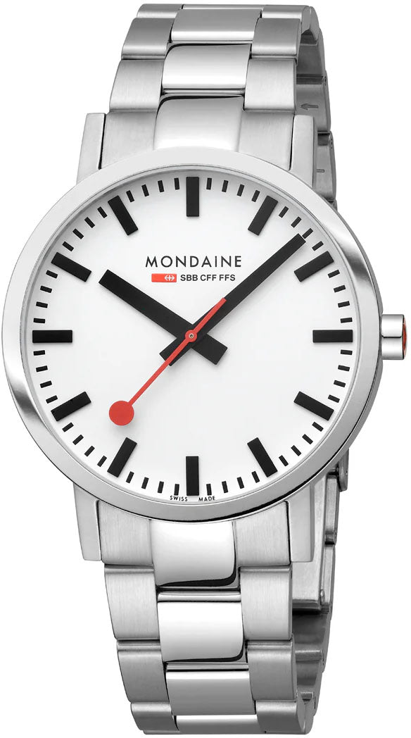 Mondaine Classic White Mens Watch MDN-487 Image 1