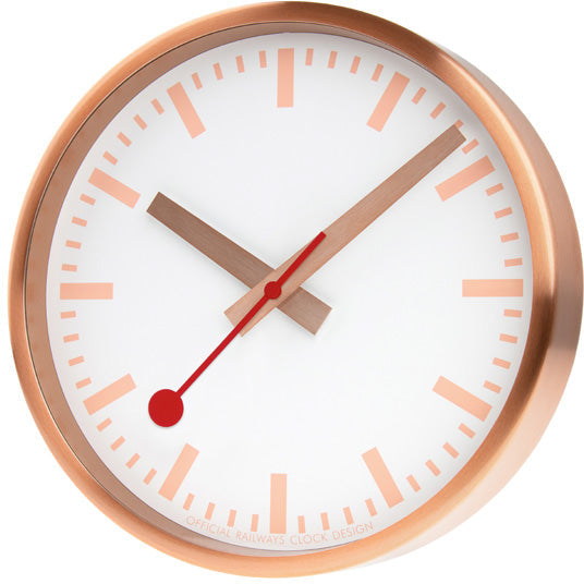 Mondaine Clock Pure Edition Aluminium Brushed Copper A990.CLOCK.17SBK Image 1