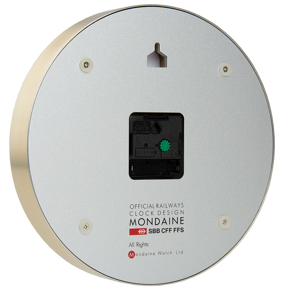 Mondaine Clock Pure Edition Aluminium Brushed Gold A990.CLOCK.17SBG Image 2