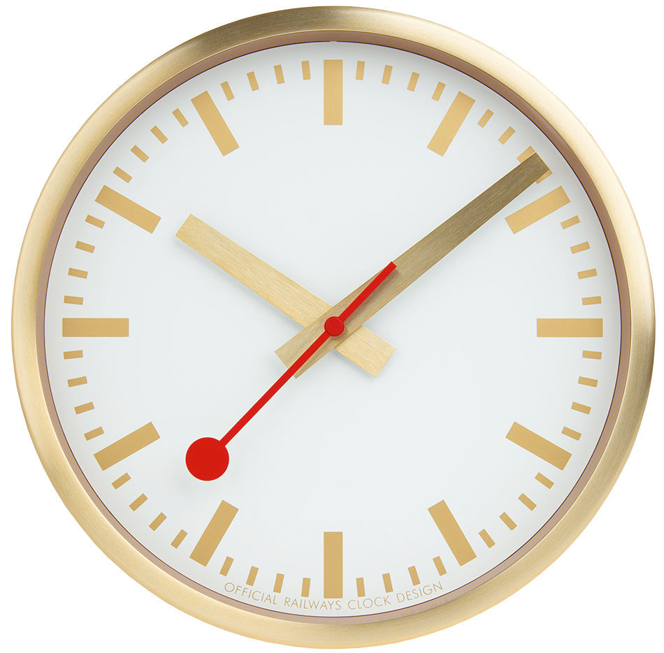 Mondaine Clock Pure Edition Aluminium Brushed Gold A990.CLOCK.17SBG Image 3