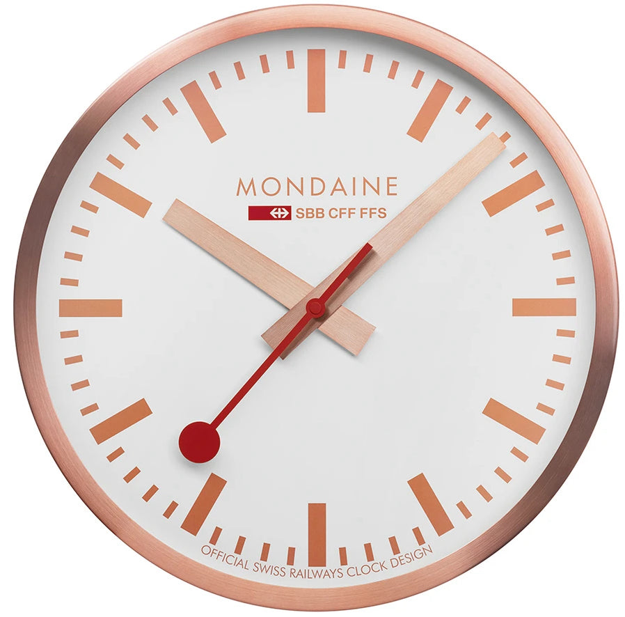 Mondaine Clock Wall Kitchen Copper A990.CLOCK.18SBK Image 1