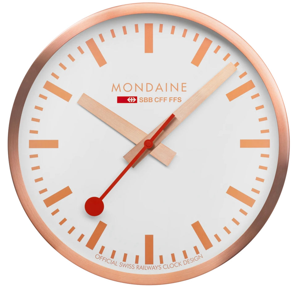 Mondaine Clock Wall Kitchen Copper Watch A995.CLOCK.17SBK Image 1