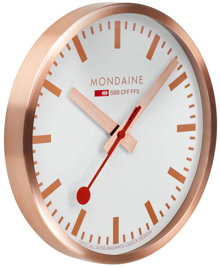Mondaine Clock Wall Kitchen Copper Watch A995.CLOCK.17SBK Image 4