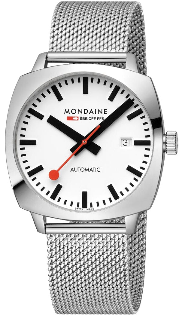 Mondaine Cushion Automatic White Bracelet Watch MDN-501 Image 1