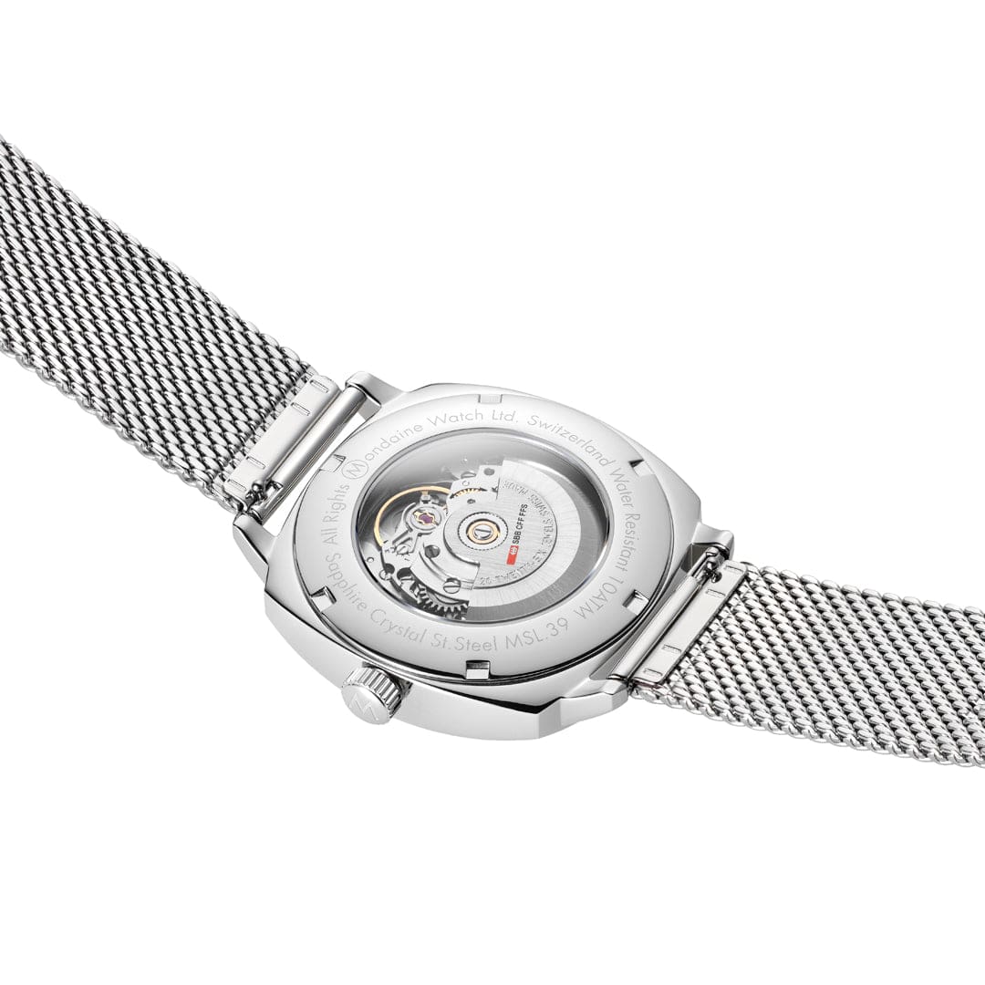 Mondaine Cushion Automatic White Bracelet Watch MDN-501 Image 4